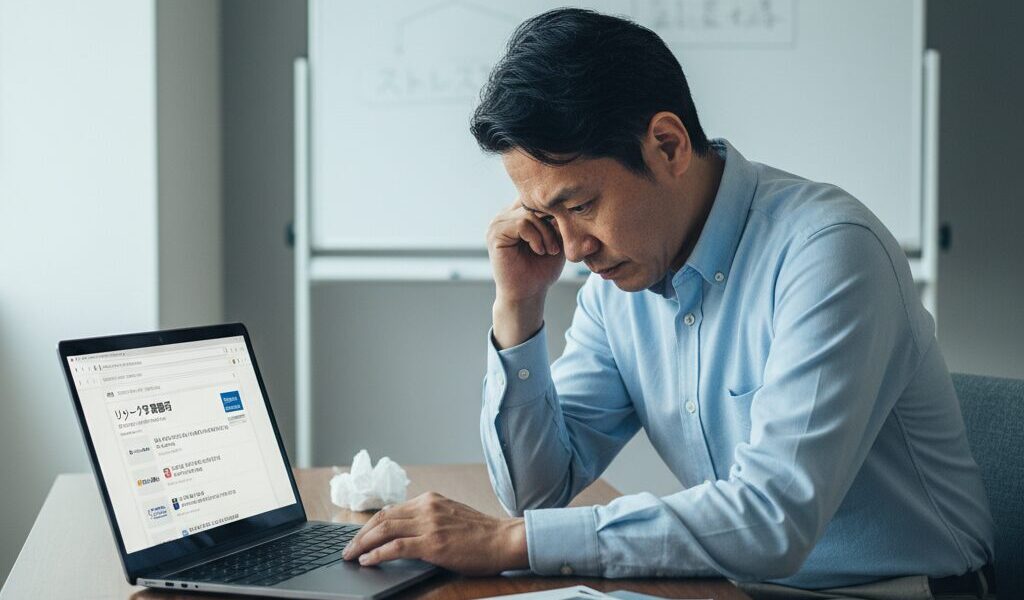 リワーク事業所選びで悩む男性